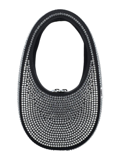 Coperni Mini Swipe Bag With Strass In Black Silver Crystal