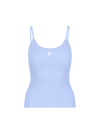 Courrèges Sleeveless Ribbed Knit Top In Blue