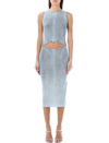 Diesel M-taryn Ribbed Midi Dress In Blue