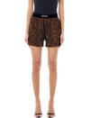 Tom Ford Velvet-trimmed Leopard-print Silk-blend Satin Shorts In Leopard