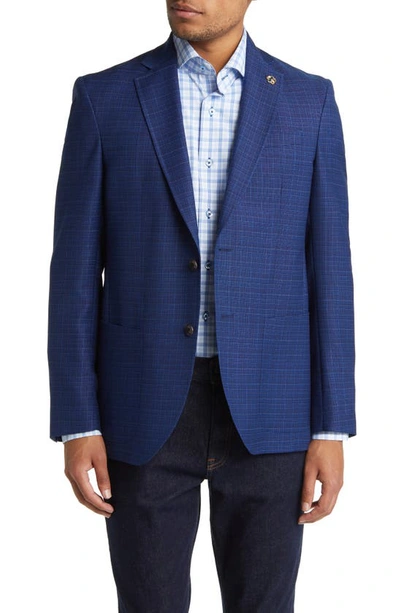 Ted Baker Keith Slim Fit Plaid Wool Sport Coat In Blue