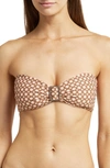Maaji Mosaico Ashlyn Strapless Reversible Bikini Top In Brown