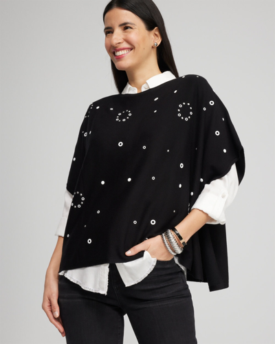 Chico's Embellished Poncho In Black