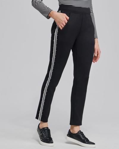 Chico's Studded Double Knit Pants In Black Size 8 |  Zenergy