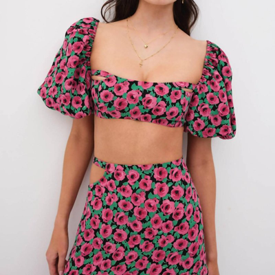 For Love & Lemons Dolcetto Crop Top In Red