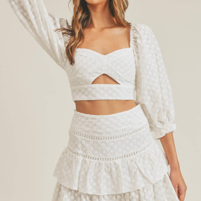 MABLE EYELET CROP TOP AND MINI SKIRT SET