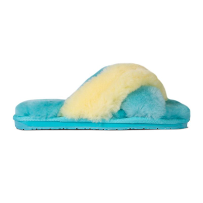 Cloud Nine Ladies Duo-tone Emma Sheepskin Slipper In Blue