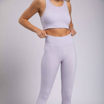 Mono B Clothing Essential Sweetheart Back High Waist Legging In Purple