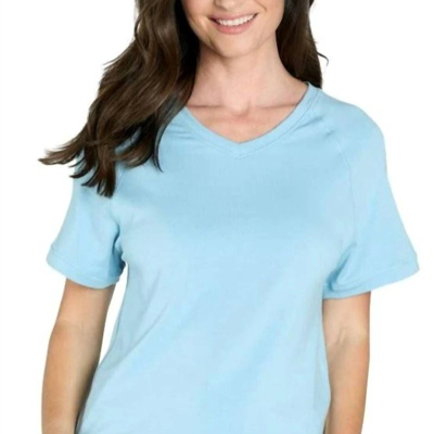 B Up Brenda Relaxed Short Sleeve Raglan Tee In Sky Blue