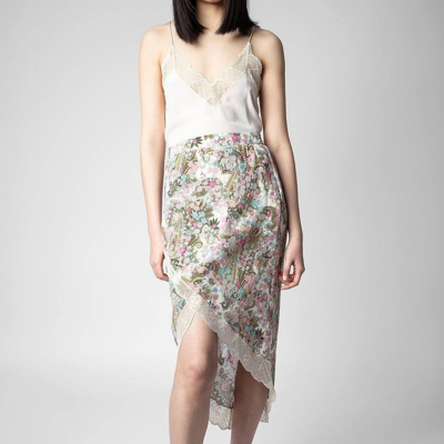 Zadig & Voltaire Jeudie Floral-print Skirt In White