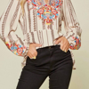 SAVANNA JANE CLASSIC EMBROIDERED BABY DOLL BLOUSE