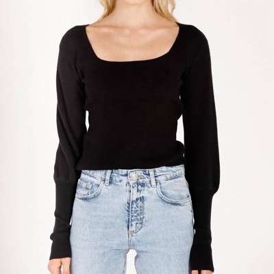 Moodie Square Neck Sweater In Black