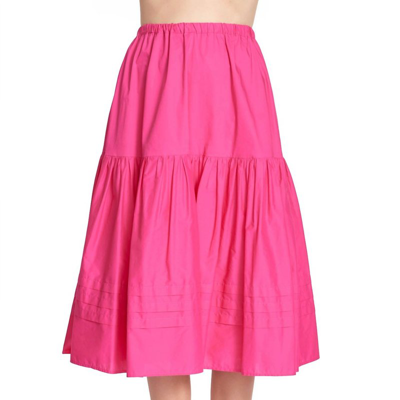 Corey Lynn Calter Brita Pull On Tiered Maxi Skirt In Hot Pink