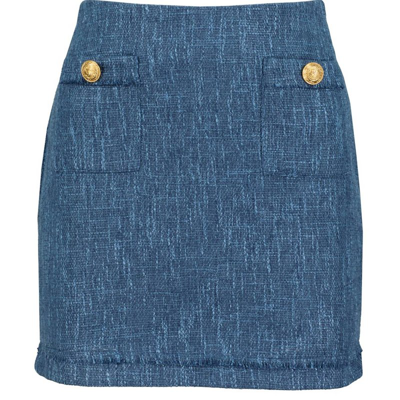 Bishop + Young Women's Parker Tweed Skirt In Azul In Blue
