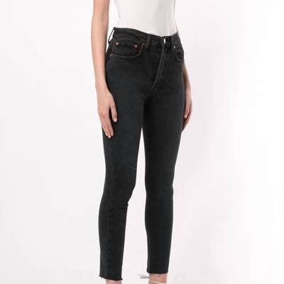 Re/done 1893whrac High Rise Ankle Crop Jeans In Black