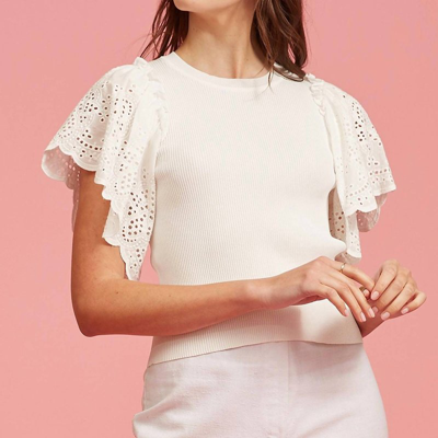 LUCY PARIS BEATRICE EYELET TOP