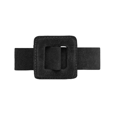 Beltbe Mini Square Suede Buckle Belt In Black
