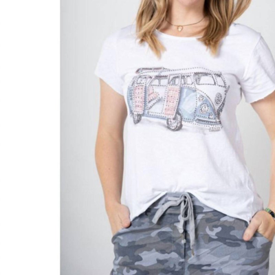 Look Mode Usa Van Print T-shirt In White