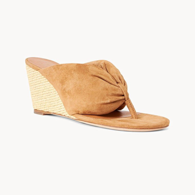 Staud Dahlia Suede Espadrille Wedge Sandals In Brown