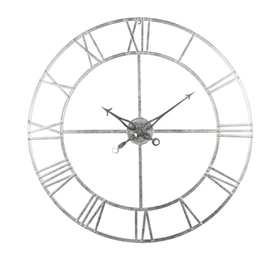 Hill Interiors Foil Skeleton Wall Clock (silver) (small) In Grey