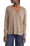 Treasure & Bond V-neck Sweater In Brown Shiitake Heather