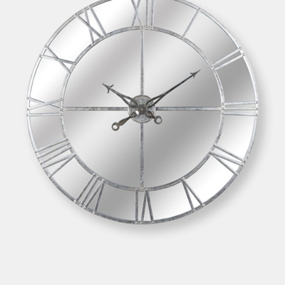 Hill Interiors Foil Mirrored Wall Clock (silver) (small) In Grey
