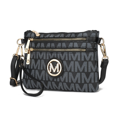 Mkf Collection By Mia K Geneve M Signature Crossbody & Wristlet Handbag In Black