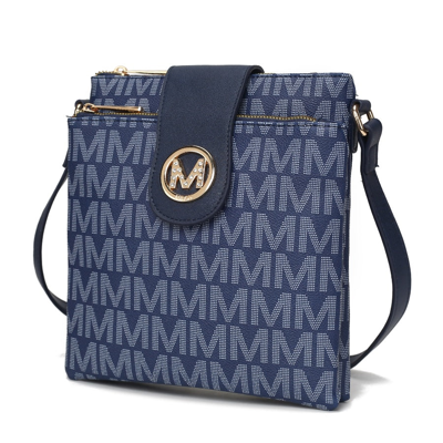 Mkf Collection By Mia K Wrigley M Signature Crossbody Handbag In Blue