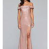 FAVIANA CLASSIC METALLIC OFF THE SHOULDER GOWN