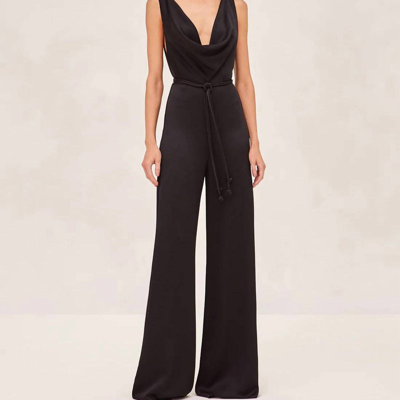 Alexis Sare Knot-detail Jumpsuit In Black