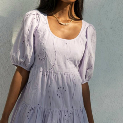 Seven Wonders The Knowles Babydoll Dress In Lilac In Blue