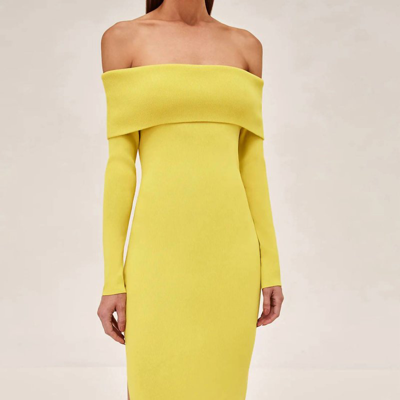 Alexis Justine Off-shoulder Dress In Yellow