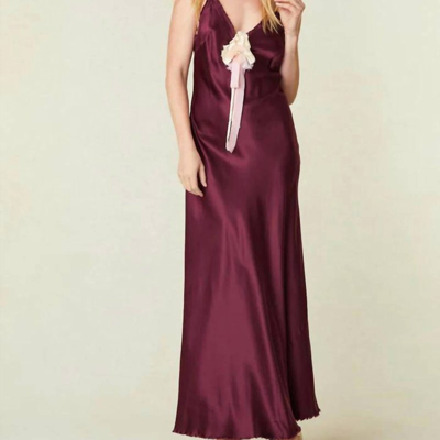 Loveshackfancy Elizabella Silk Maxi Dress In Shimmering Raspberry | ModeSens