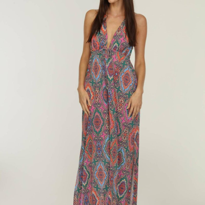 Veronica M Oriana Paisley Racerback Maxi Dress In Multicolor In Purple