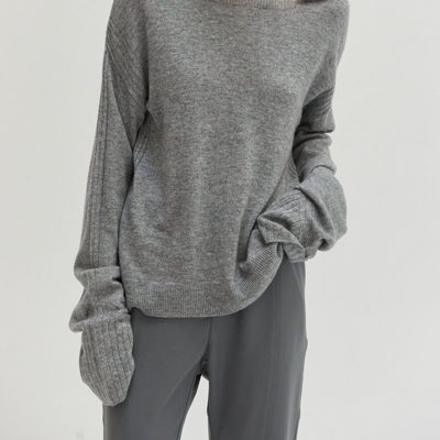 Crescent Maline Sweater Top In Grey
