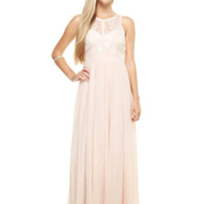 Maniju Lace Lattice Maxi Dress In Pink