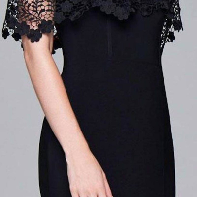 Faviana Off The Shoulder Cocktail Dress In Black