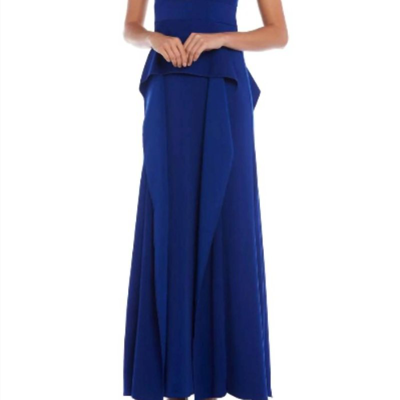 Issue New York Cutout Overlay Gown In Royal Blue