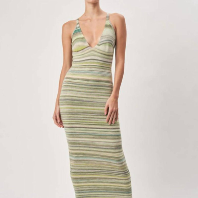 Ronny Kobo Daylann Wool-blend Maxi Dress In Green