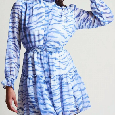The Shirt Maxwell Dress In Navy Print In Blue