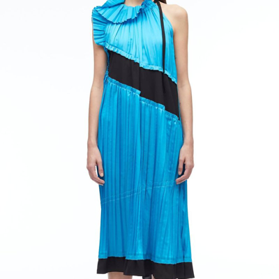 3.1 Phillip Lim Fully-pleated Sleeveless Midi Dress In Blue