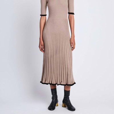 Proenza Schouler Ribbed-knit Silk-blend Dress In Brown