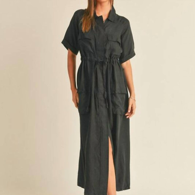 Miou Muse June Front Pocket Maxi Dress In Black