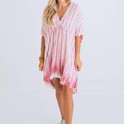 KARLIE TIE DYE V NECK DRESS