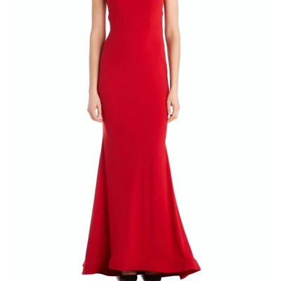 Issue New York Evening Gown In Red In Pink