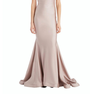 Issue New York Classic Off The Shoulder Evening Gown In Blush In Beige