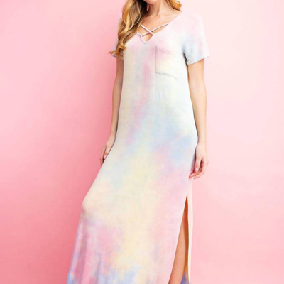 Fsl Apparel Tie Dye Long Dress In White