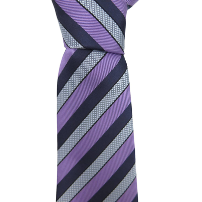 Z Zegna Men's Striped Silk Neck Tie In Purple