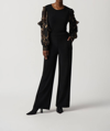 JOSEPH RIBKOFF WIDE LEG DRESS PANT IN BLACK