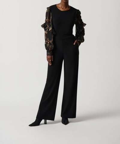 Joseph Ribkoff Wide Leg Pant In Black